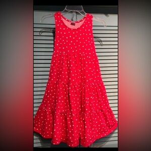 Hanna Andersson Red Dot Girl’s Halter Style Tiered Dress, size 140/10